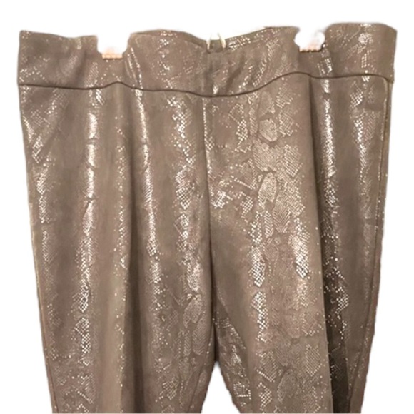 MELANIE LYNE Madison Snakeskin Pull-on Slacks in Black on Black (18) (NWOT) - Picture 7 of 16